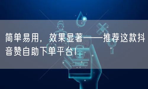 简单易用,效果显著——推荐这款抖音赞自助下单平台!