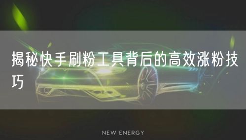 揭秘快手刷粉工具背后的高效涨粉技巧