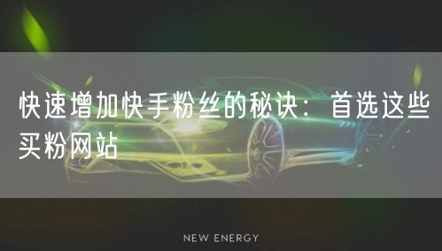 快速增加快手粉丝的秘诀：首选这些买粉网站