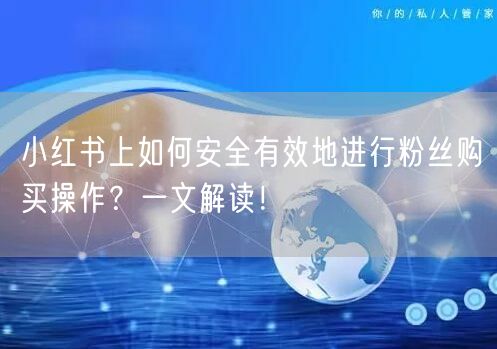 小红书上如何安全有效地进行粉丝购买操作?一文解读!