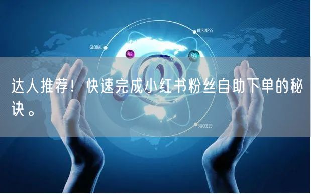 达人推荐!快速完成小红书粉丝自助下单的秘诀。